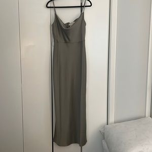 BHLDN CALI SATIN CHARMEUSE MIDI DRESS
